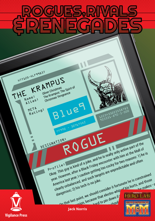 The Cover for Issue One of Rogues, Rivals & Renegades: The Krampus!